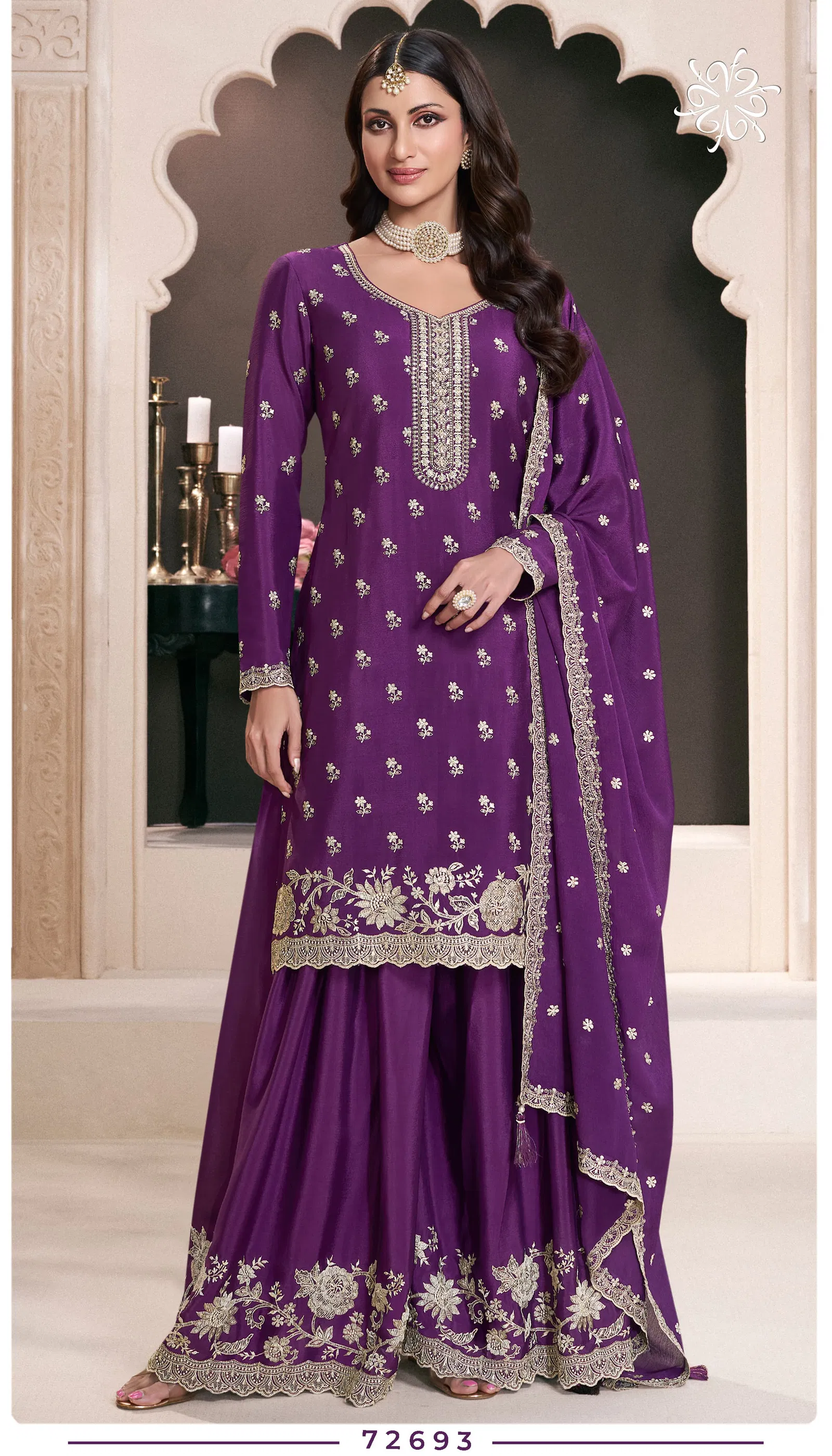 Saayori By Vinay Kuleesh Chinon Designer Salwar Suits Wholesalers In Delhi